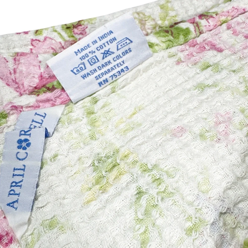 NEW ApriL Cornell GRACEFUL GARDEN Pink, Green, Lavender Kitchen Towel Set/3